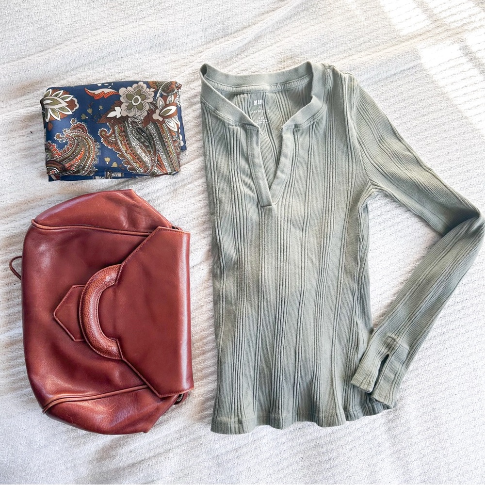 Maeve by Anthropologie Ribbed Stretch Long Sleeve Top XS